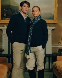 The Jockey Club Men's Half Zip Cashmere Jumper Navy Blue -Cozy Fashion Shop NPeal SS24 16 1690 R 2