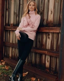 The Jockey Club Women's V Neck Cashmere Jumper Flamingo Pink -Cozy Fashion Shop NPeal SS24 2 109 R