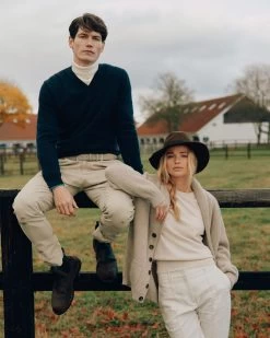 The Jockey Club Men's V Neck Cashmere Jumper Navy Blue -Cozy Fashion Shop NPeal SS24 8 099 R