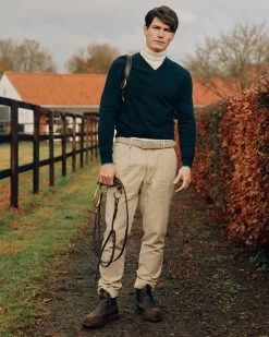 The Jockey Club Men's V Neck Cashmere Jumper Navy Blue -Cozy Fashion Shop NPeal SS24 8 505 R