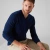 Men's Burlington V Neck Cashmere Jumper French Blue 1 Men's Burlington V Neck Cashmere Jumper French Blue -Cozy Fashion Shop SS22 NPG000106 F71 1