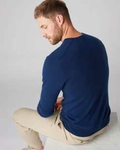 Men's Burlington V Neck Cashmere Jumper French Blue 10 Men's Burlington V Neck Cashmere Jumper French Blue -Cozy Fashion Shop SS22 NPG000106 F71 4