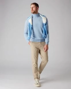 Men's Trafalgar Polo Neck Cashmere Jumper Cornflower Blue -Cozy Fashion Shop SS22 NPG000120R C31 3 d7ecd0c4 9503 46ba 9f26 2c819d620847