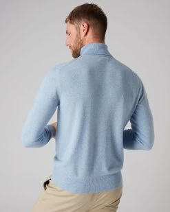 Men's Trafalgar Polo Neck Cashmere Jumper Cornflower Blue -Cozy Fashion Shop SS22 NPG000120R C31 4 cc2a27f0 0790 41b1 a537 ae4085b3f95a