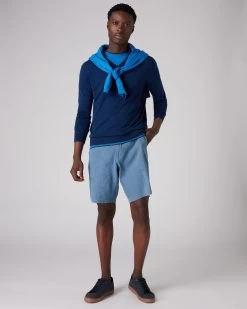 Men's Conduit Fine Gauge Cashmere Jumper French Blue -Cozy Fashion Shop SS22 NPG000130R F72 3