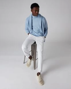 Men's Turtle Neck Cashmere Jumper Cornflower Blue -Cozy Fashion Shop SS22 NPG000450 C31 3