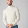 Men's Pimlico Fine Gauge Cashmere Roll Neck Jumper New Ivory White -Cozy Fashion Shop SS22 NPG107701 NIV 1