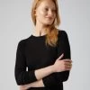Women's Eden Superfine Cashmere Round Neck Top Black -Cozy Fashion Shop SS22 NPW000811R BLK 5
