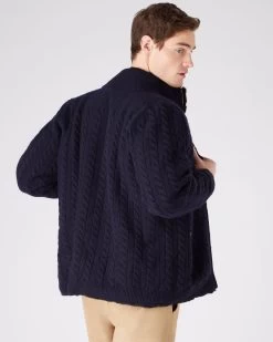 Men's Aspen Cable Fur Cardigan Navy Blue -Cozy Fashion Shop SS23 NPG000223B NNY 4 809e2679 a1cf 4896 a3ee 40f2bec118e5
