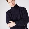 Men's Aspen Cable Fur Cardigan Navy Blue