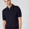 Men's Polo Zip Cotton Cashmere T-Shirt Navy Blue -Cozy Fashion Shop SS23 NPG108446 N08 1