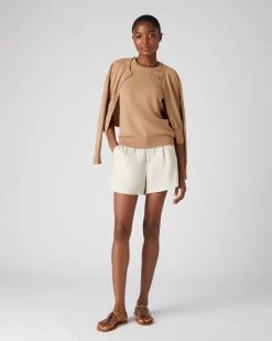 Women's Milly Classic Cashmere T Shirt Sahara Brown -Cozy Fashion Shop SS23 NPW001803C S55 3