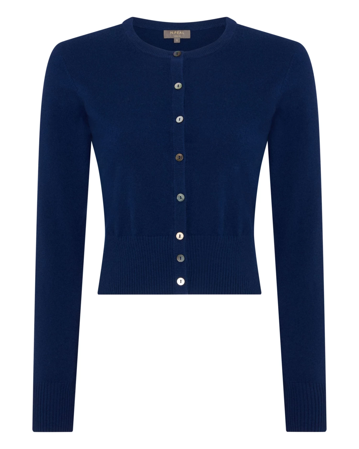 Women's Ivy Cropped Cashmere Cardigan French Blue 4 Women's Ivy Cropped Cashmere Cardigan French Blue - Image 2