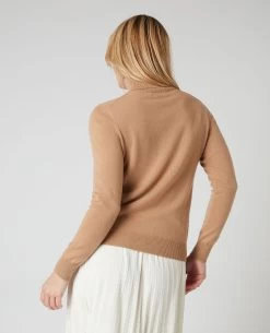 Women's Luna Roll Neck Cashmere Jumper Sahara Brown -Cozy Fashion Shop SS23 NPW001867 S55 4 f788eb86 16ba 4c38 9568 f6e1dfc76b99