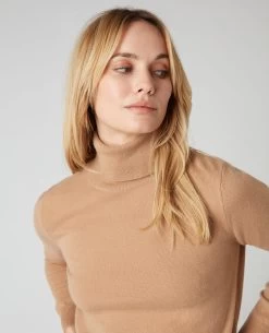 Women's Luna Roll Neck Cashmere Jumper Sahara Brown -Cozy Fashion Shop SS23 NPW001867 S55 5 ebb24c9a 97e1 4de0 a71e d28764cd0ae7