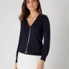 Women's Cotton Cashmere Cardigan Navy Blue