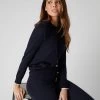 Women's Cotton Cashmere Round Neck Jumper Navy Blue -Cozy Fashion Shop SS23 NPW108541 N08 1