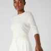 Women's Superfine Cashmere Crop Jumper New Ivory White -Cozy Fashion Shop SS23 NPW108549 NIV 1