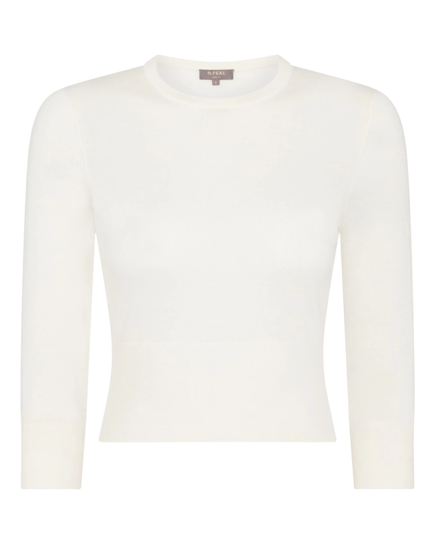 Women's Superfine Cashmere Crop Jumper New Ivory White 4 Women's Superfine Cashmere Crop Jumper New Ivory White - Image 2