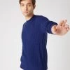 Men's Thames Cable Round Neck Cashmere Jumper Sapphire Blue -Cozy Fashion Shop SS24 NPG000071 S63 1