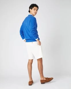 Men's Thames Cable Round Neck Cashmere Jumper Sonic Blue 10 Men's Thames Cable Round Neck Cashmere Jumper Sonic Blue -Cozy Fashion Shop SS24 NPG000071 SON 4