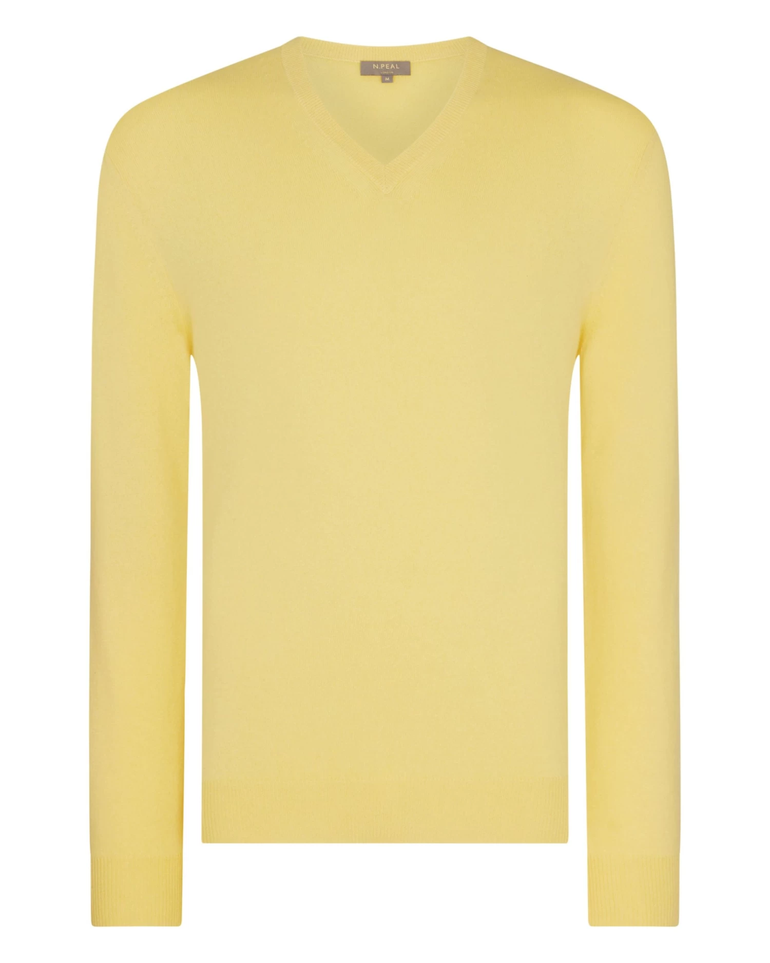 Men's Burlington V Neck Cashmere Jumper Citrine Yellow 4 Men's Burlington V Neck Cashmere Jumper Citrine Yellow - Image 2