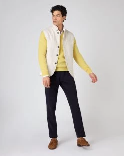 Men's Burlington V Neck Cashmere Jumper Citrine Yellow 9 Men's Burlington V Neck Cashmere Jumper Citrine Yellow -Cozy Fashion Shop SS24 NPG000106 CYO 3