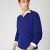 Men's Burlington V Neck Cashmere Jumper Sapphire Blue -Cozy Fashion Shop SS24 NPG000106 S63 1