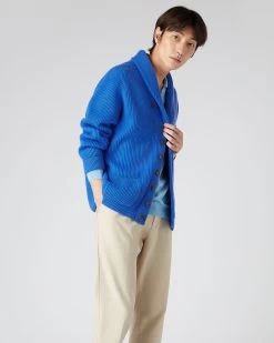 Men's Kensington Cashmere Cardigan Sonic Blue -Cozy Fashion Shop SS24 NPG000116 SON 3