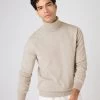 Men's Trafalgar Roll Neck Cashmere Jumper Oatmeal Brown