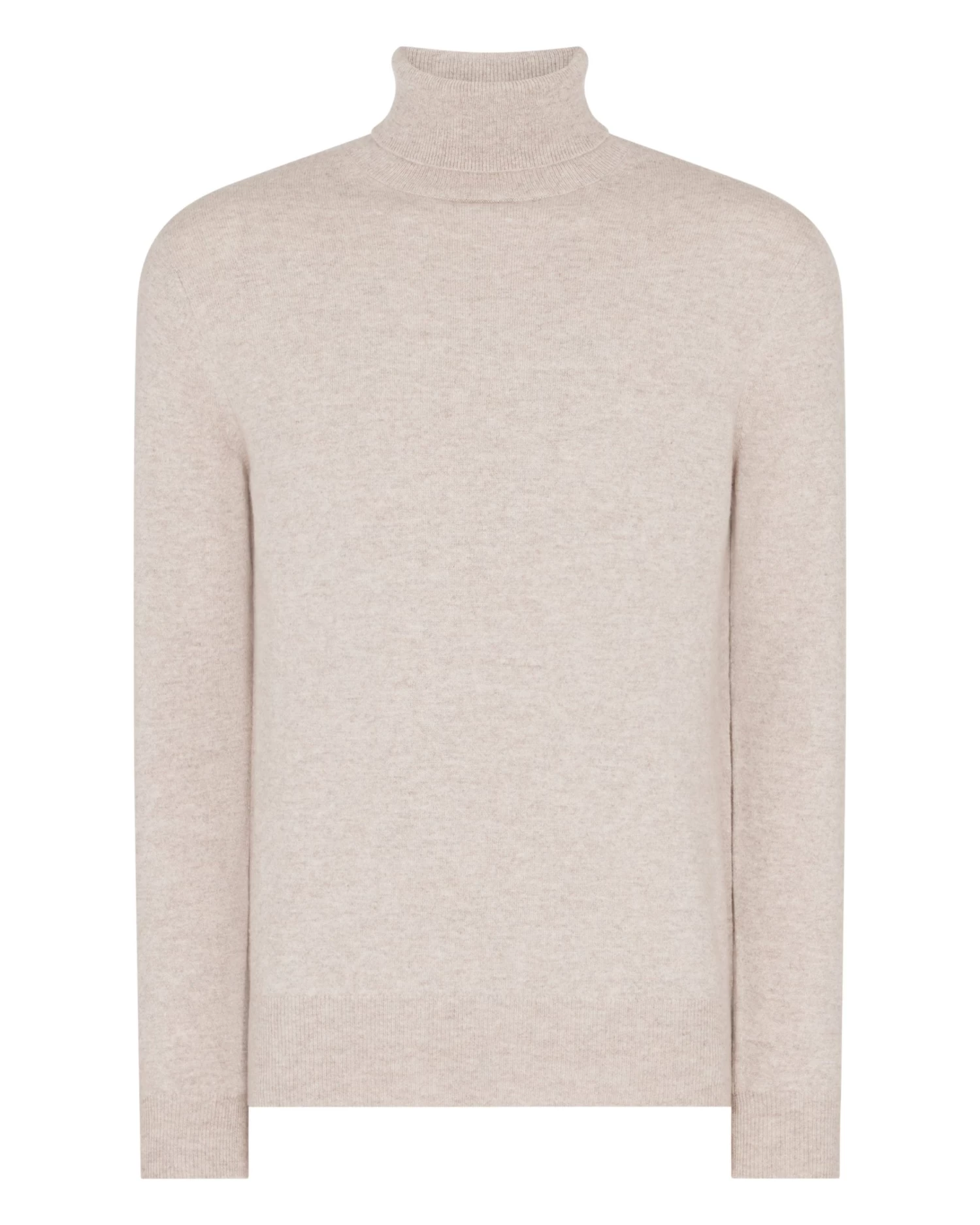 Men's Trafalgar Roll Neck Cashmere Jumper Oatmeal Brown 4 Men's Trafalgar Roll Neck Cashmere Jumper Oatmeal Brown - Image 2
