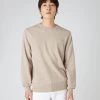 Men's Oxford Round Neck Cashmere Jumper Oatmeal Brown -Cozy Fashion Shop SS24 NPG000132R OAT 1