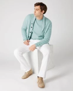Men's Oxford Round Neck Cashmere Jumper Oasis Green -Cozy Fashion Shop SS24 NPG000132R OSO 3 0ccf8f80 16ff 46ab be2a f5b2691e05da