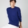 Men's Oxford Round Neck Cashmere Jumper Sapphire Blue -Cozy Fashion Shop SS24 NPG000132R S63 1