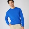 Men's Oxford Round Neck Cashmere Jumper Sonic Blue -Cozy Fashion Shop SS24 NPG000132R SON 1