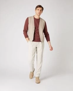 Men's Oxford Round Neck Cashmere Jumper Terracotta Brown 9 Men's Oxford Round Neck Cashmere Jumper Terracotta Brown -Cozy Fashion Shop SS24 NPG000132R T18 3