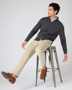 Men's Knightsbridge Full Zip Cashmere Jumper Dark Charcoal Grey -Cozy Fashion Shop SS24 NPG000192R DKC 3