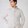 Men's Knightsbridge Full Zip Cashmere Jumper Pebble Grey -Cozy Fashion Shop SS24 NPG000192R P45 1