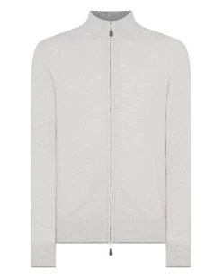 Men's Knightsbridge Full Zip Cashmere Jumper Pebble Grey 8 Men's Knightsbridge Full Zip Cashmere Jumper Pebble Grey -Cozy Fashion Shop SS24 NPG000192R P45 2