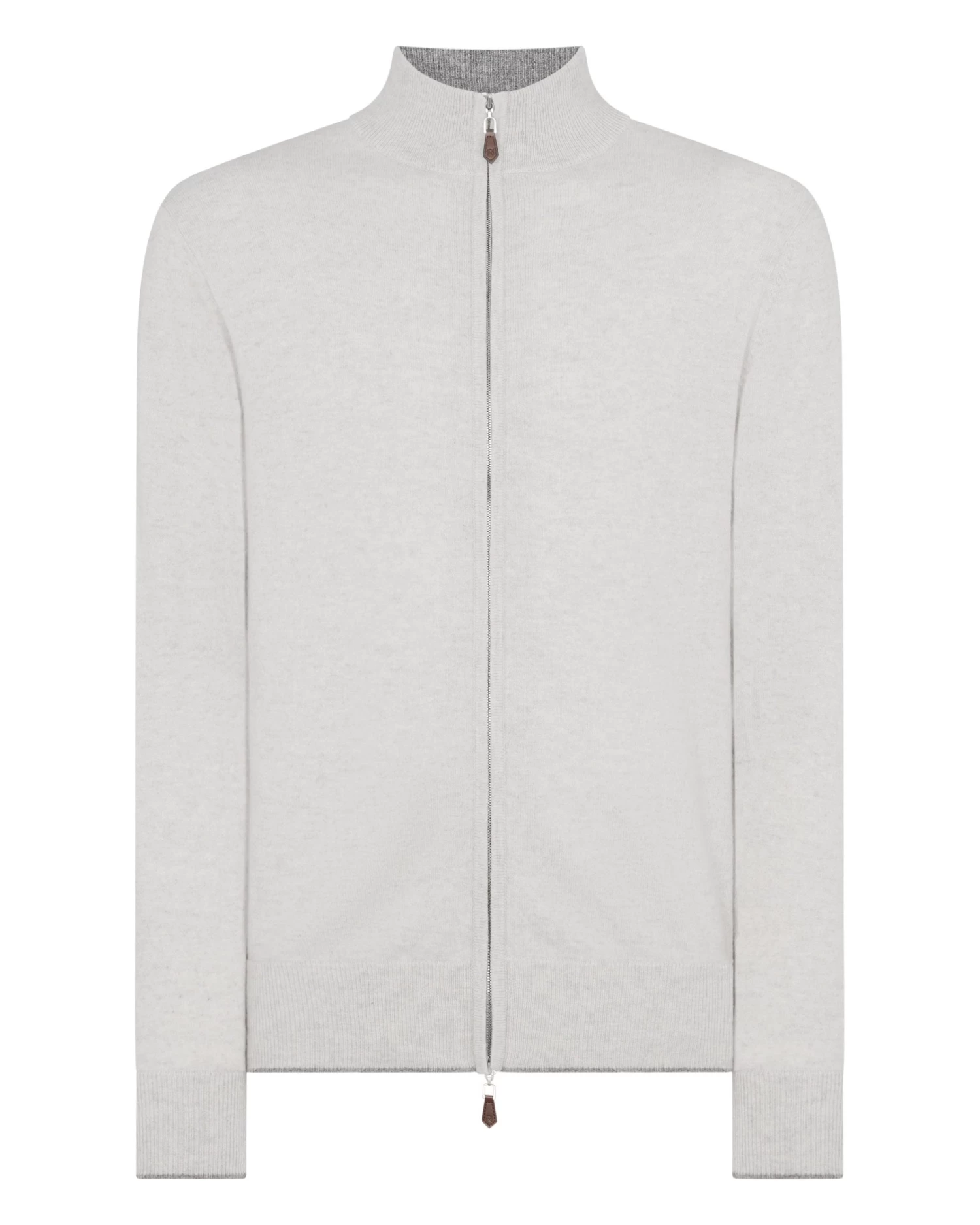 Men's Knightsbridge Full Zip Cashmere Jumper Pebble Grey 4 Men's Knightsbridge Full Zip Cashmere Jumper Pebble Grey - Image 2