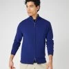 Men's Knightsbridge Full Zip Cashmere Jumper Sapphire Blue -Cozy Fashion Shop SS24 NPG000192R SBF 1