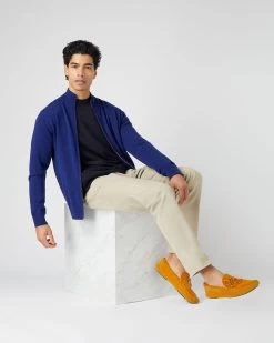 Men's Knightsbridge Full Zip Cashmere Jumper Sapphire Blue 9 Men's Knightsbridge Full Zip Cashmere Jumper Sapphire Blue -Cozy Fashion Shop SS24 NPG000192R SBF 3