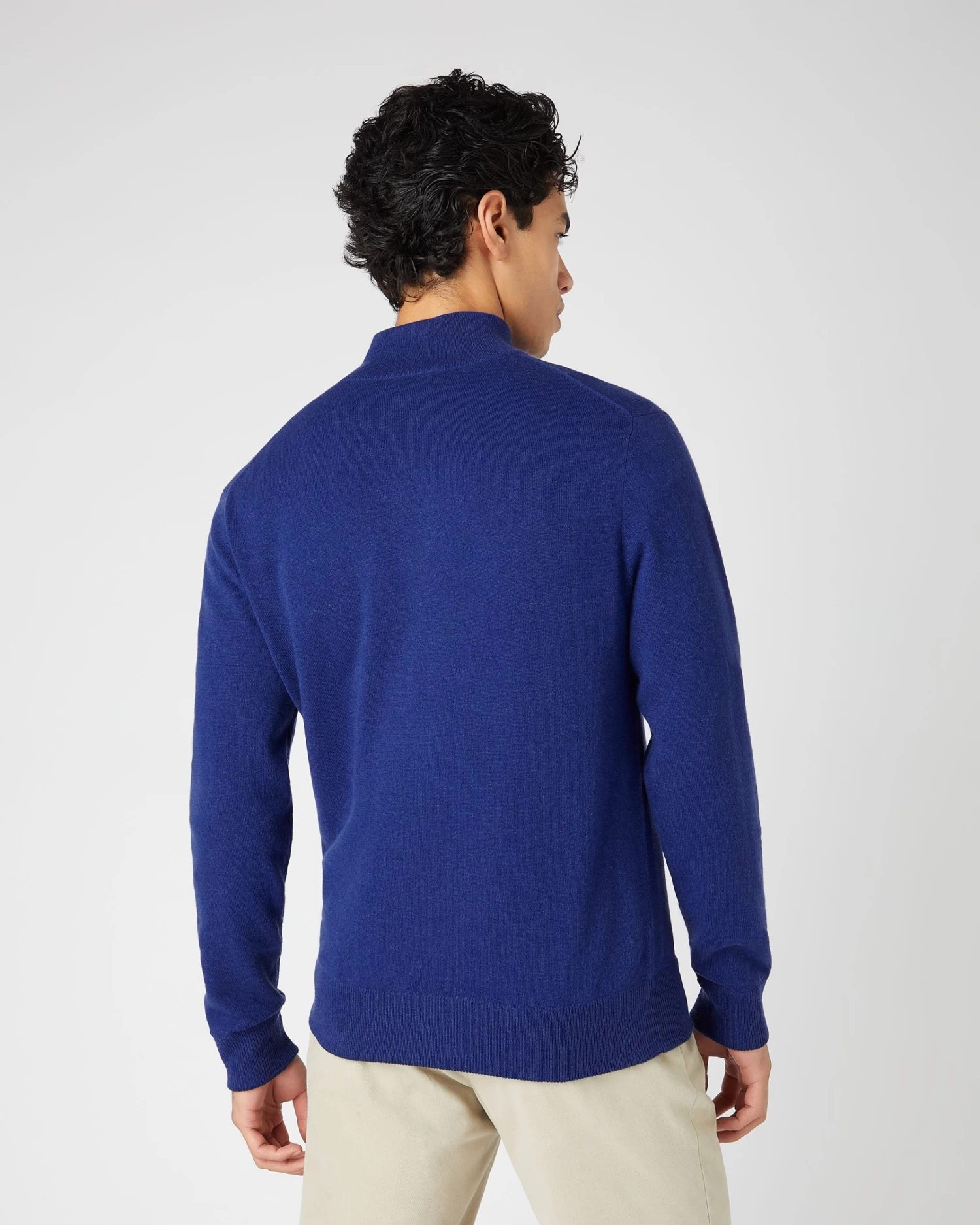Men's Knightsbridge Full Zip Cashmere Jumper Sapphire Blue 6 Men's Knightsbridge Full Zip Cashmere Jumper Sapphire Blue - Image 4