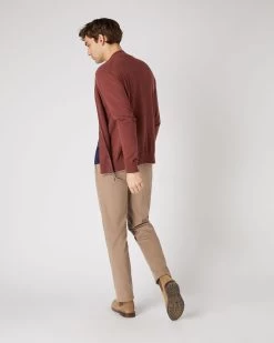 Men's Knightsbridge Full Zip Cashmere Jumper Terracotta Brown -Cozy Fashion Shop SS24 NPG000192R TOO 4