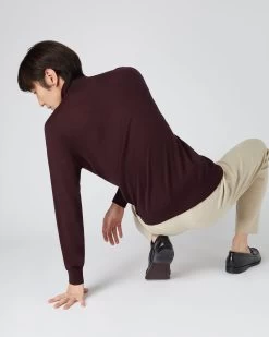 Men's Regent Fine Gauge Cashmere Half Zip Jumper Clove Brown -Cozy Fashion Shop SS24 NPG000198R CLO 4