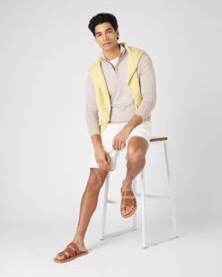 Men's Regent Fine Gauge Cashmere Half Zip Jumper Sandstone Brown -Cozy Fashion Shop SS24 NPG000198R S44 3