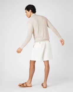 Men's Regent Fine Gauge Cashmere Half Zip Jumper Sandstone Brown -Cozy Fashion Shop SS24 NPG000198R S44 4