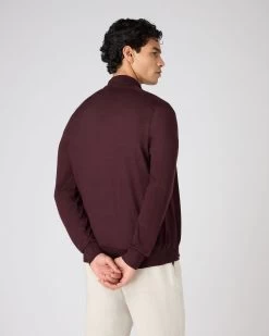 Men's Hyde Fine Gauge Cashmere Full Zip Jumper Clove Brown -Cozy Fashion Shop SS24 NPG000211RC CLO 4