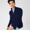 Men's Hyde Fine Gauge Cashmere Full Zip Jumper Prussian Blue -Cozy Fashion Shop SS24 NPG000211RC P08 1