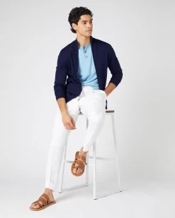 Men's Hyde Fine Gauge Cashmere Full Zip Jumper Prussian Blue -Cozy Fashion Shop SS24 NPG000211RC P08 3